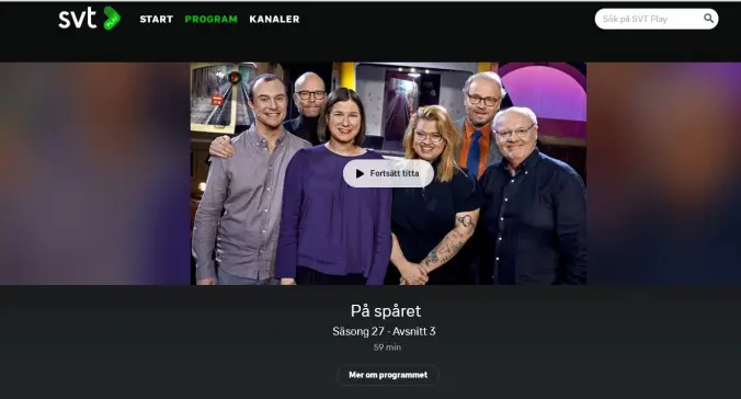 Colaboración con el programa Sueco På Spåret